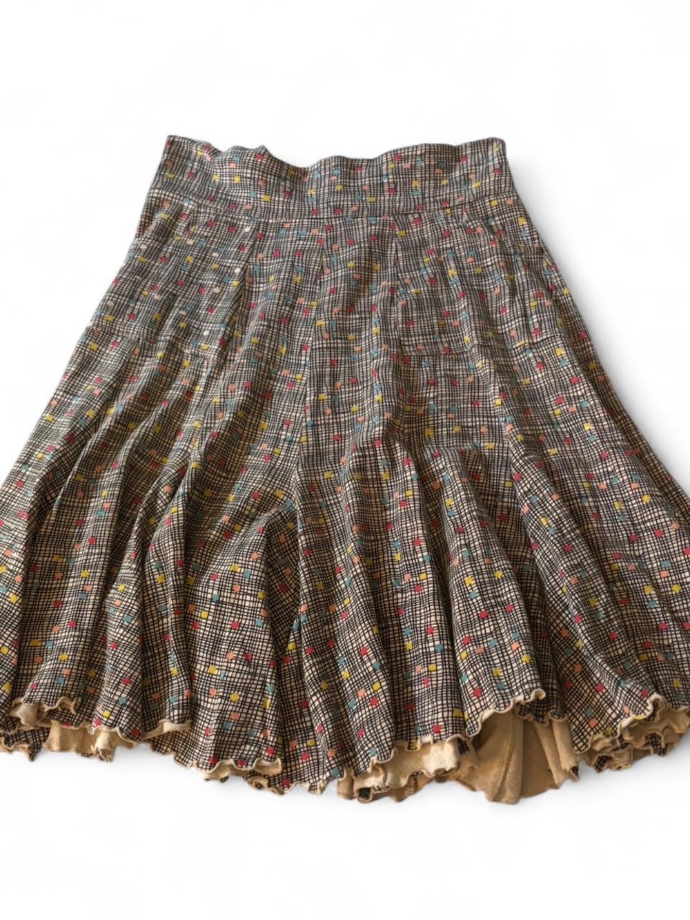 Effie's Heart Plaid Skater Skirt with Multicolor Heart Dots